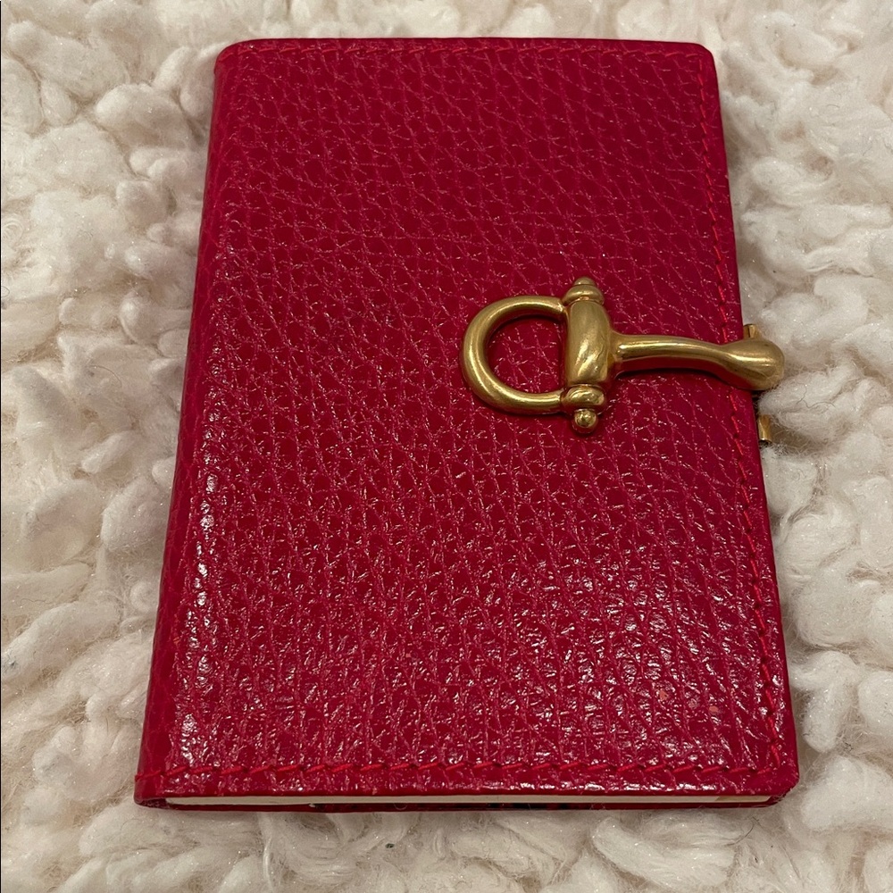 HENRI BENDEL Red Mini Leather Address Notebook Magnetic Closure Alpha Tabs | GUC